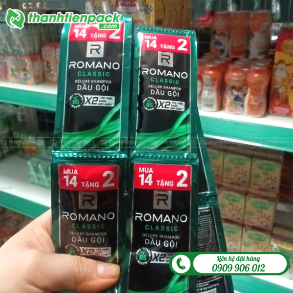 Bao bì dầu gội romano