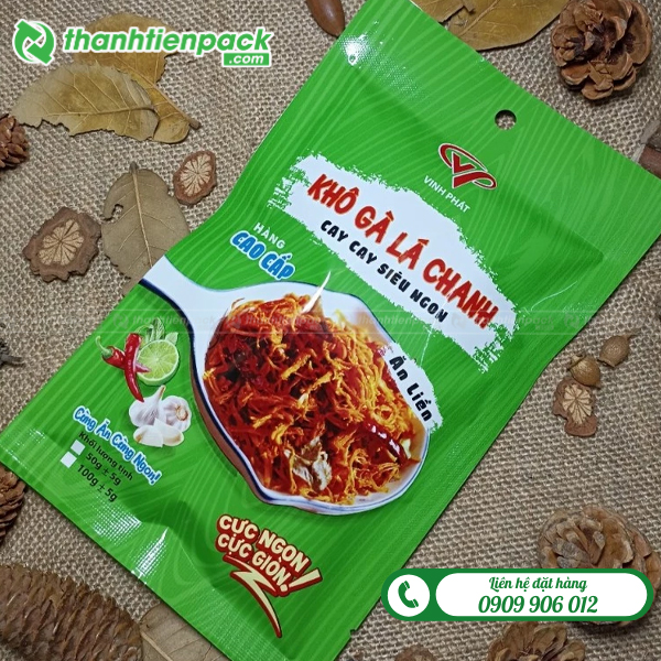 Bao bì màng ghép đựng khô gà