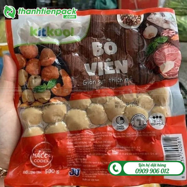 In túi đựng bò viên