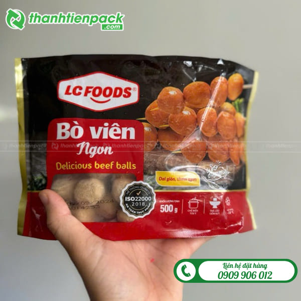 Túi đựng bò viên xếp hông