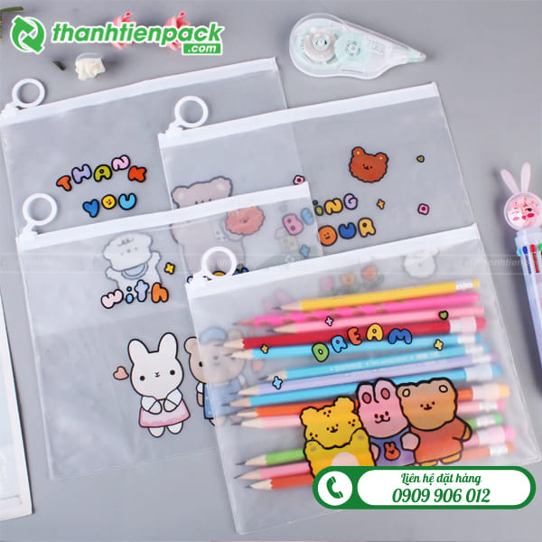 Túi đựng bút viết có khóa kéo