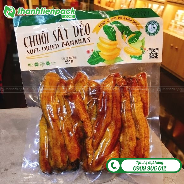 Túi hút chân không đựng chuối sấy