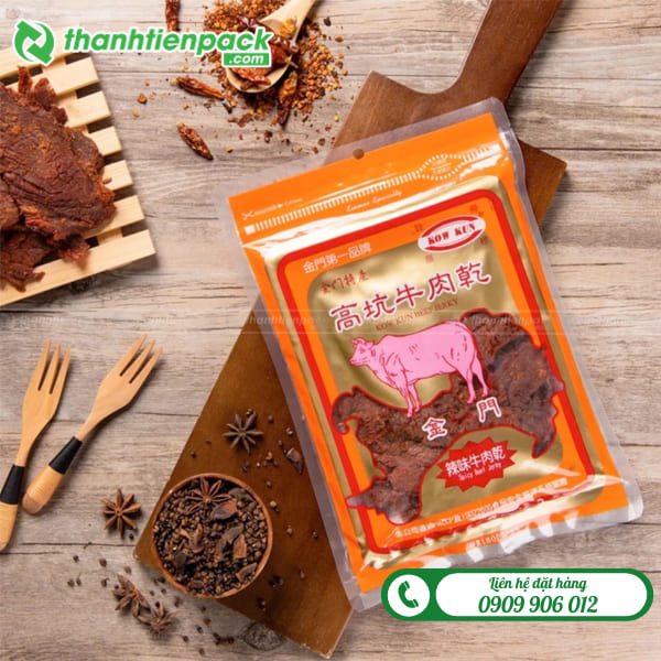 Túi hút chân không đựng khô bò