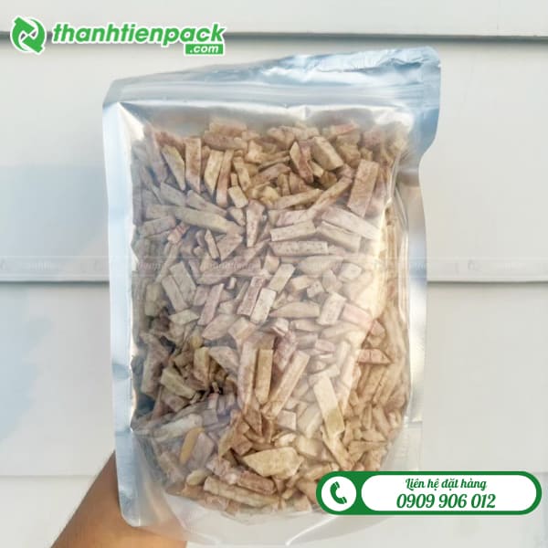 Túi zip bạc 1 mặt đựng khoai môn