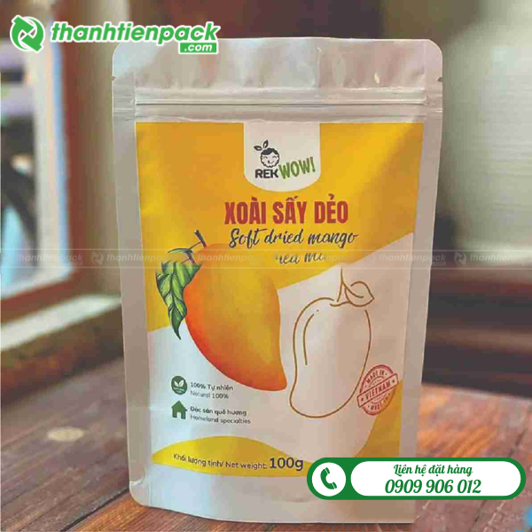 Túi zip bạc đựng xoài sấy dẻo