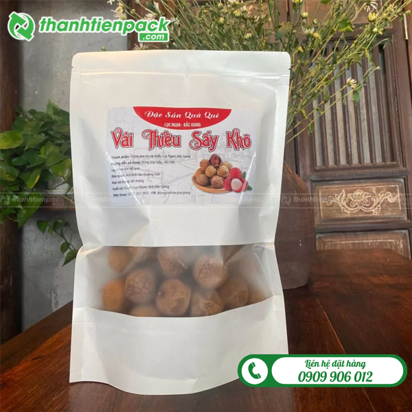 Túi zip có cửa số đựng vải sấy khô