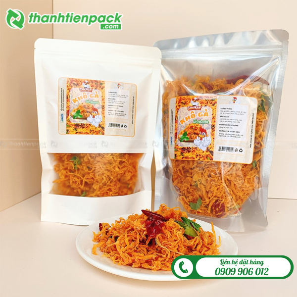 Túi zip đáy đứng đựng khô gà
