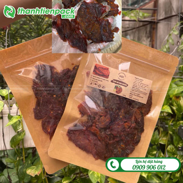 Túi zip giấy 1 mặt đựng khô bò