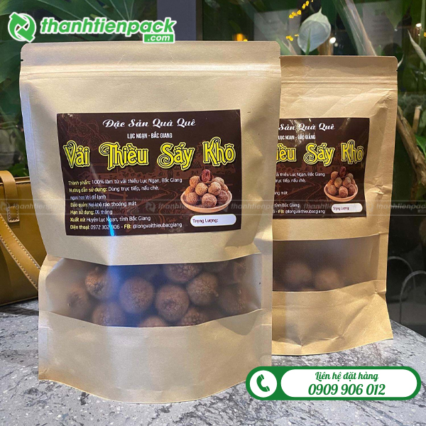 Túi zip giấy có cửa sổ đựng vải