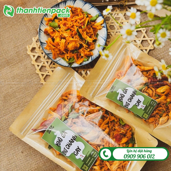 Túi zip giấy đựng khô gà lá chanh
