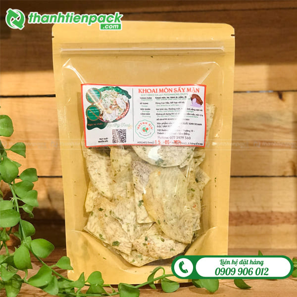 Túi zip giấy kraft đựng khoai môn
