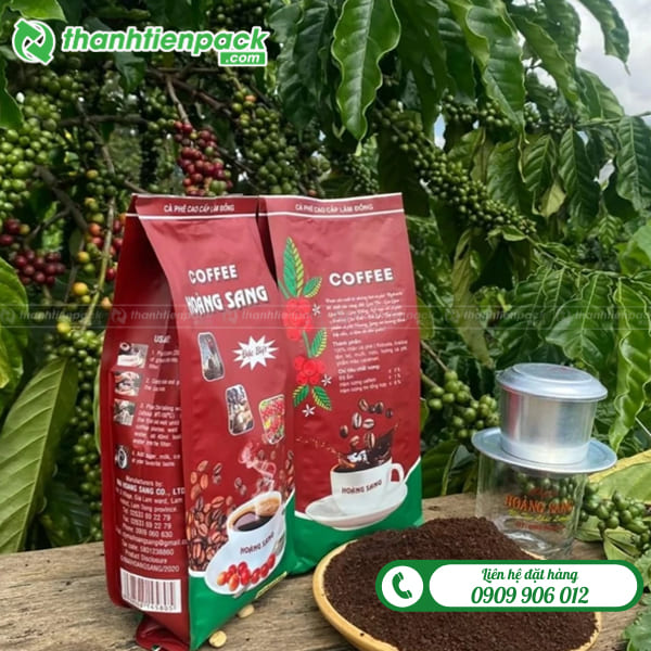 Tui zip nhôm 8 cạnh đựng cà phê