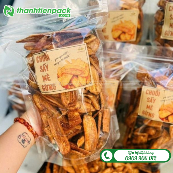 Túi zip trong bọc chuối sấy khô