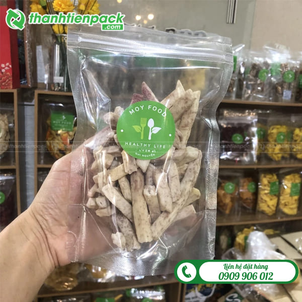 Túi zip trong suốt đựng khoai môn sấy
