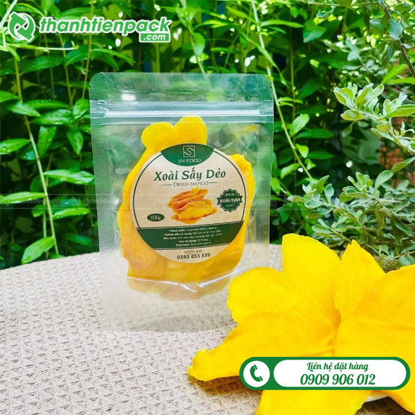 Túi zip trong suốt đựng xoài 