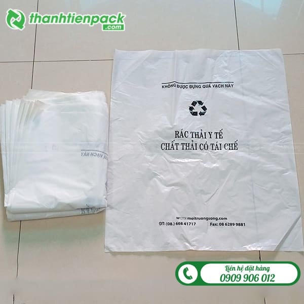 Túi đựng rác y tế màu trắng