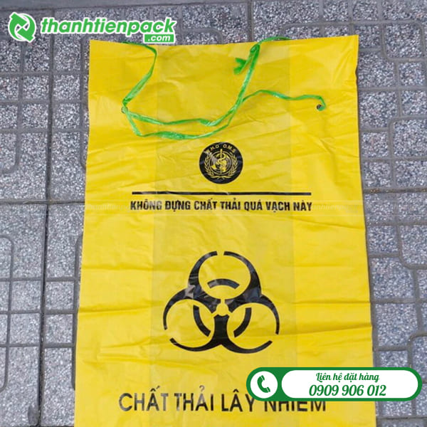 Túi đựng rác y tế màu vàng