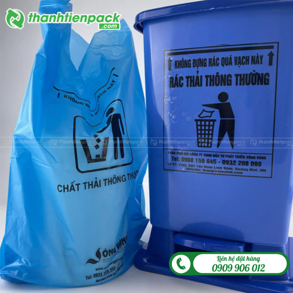 Túi đựng rác y tế màu xanh