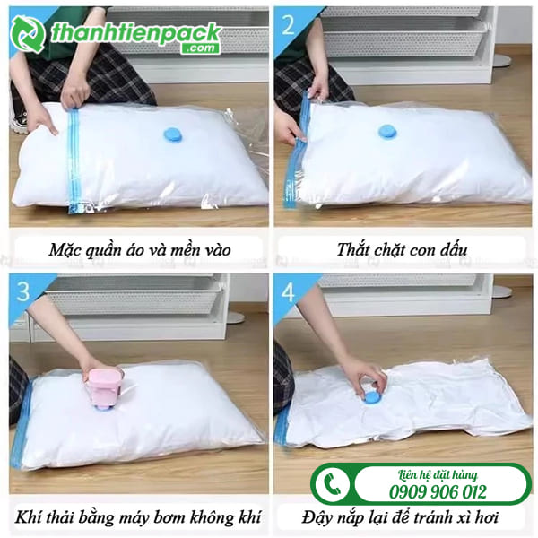 Cách hút chân không quần áo