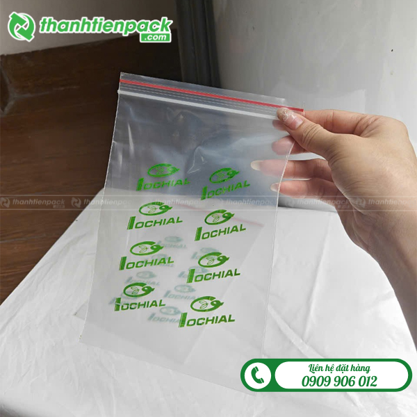 In túi zip chỉ đỏ