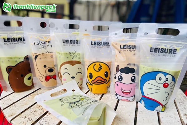 In túi zipper đựng trà sữa, trà chanh
