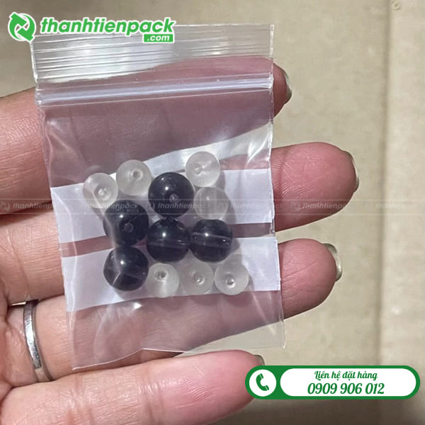 T&uacute;i zip chỉ trắng đựng thực phẩm 