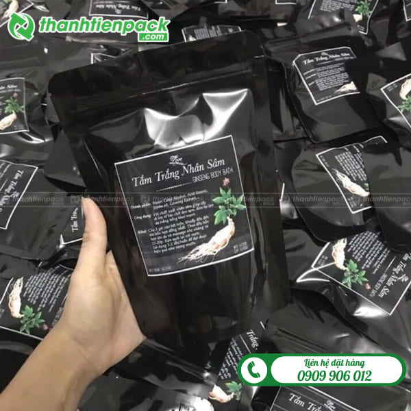 Túi zip đen đáy đứng
