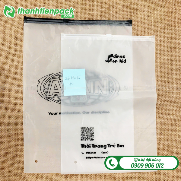 Túi zip đựng quần áo hd mờ