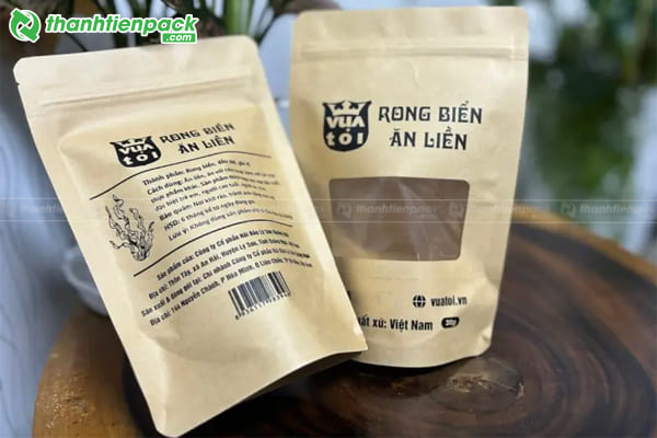 Túi zip giấy có cửa sổ đựng cà phê
