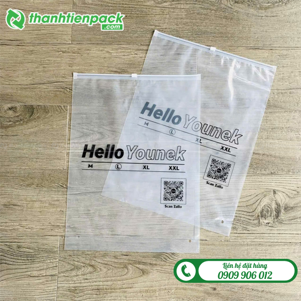Túi zip khóa kéo in logo