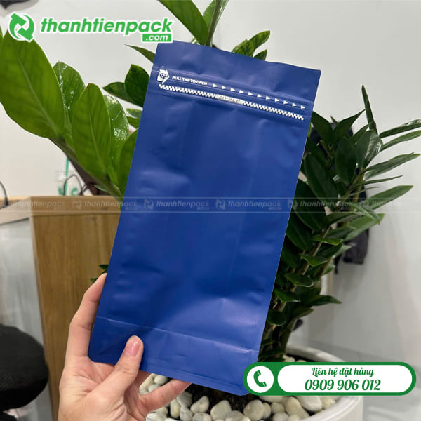 Túi zip màu xanh 8 cạnh