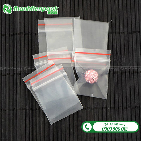 Túi zip nhỏ chỉ đỏ