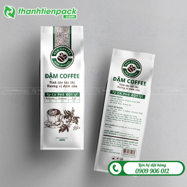 Túi zip nhôm 8 cạnh in ấn thương hiệu 
