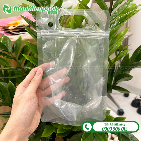 Túi zip trong đục lỗ hột xoài