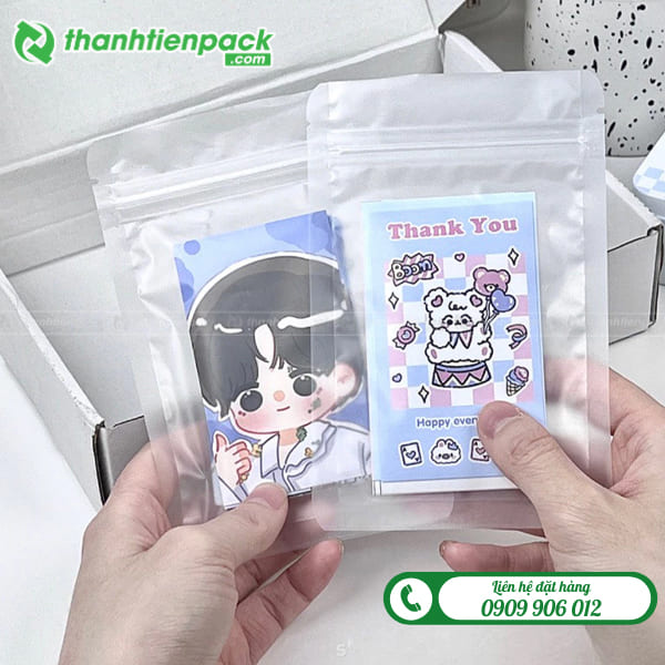 Túi zip trong suốt đựng card